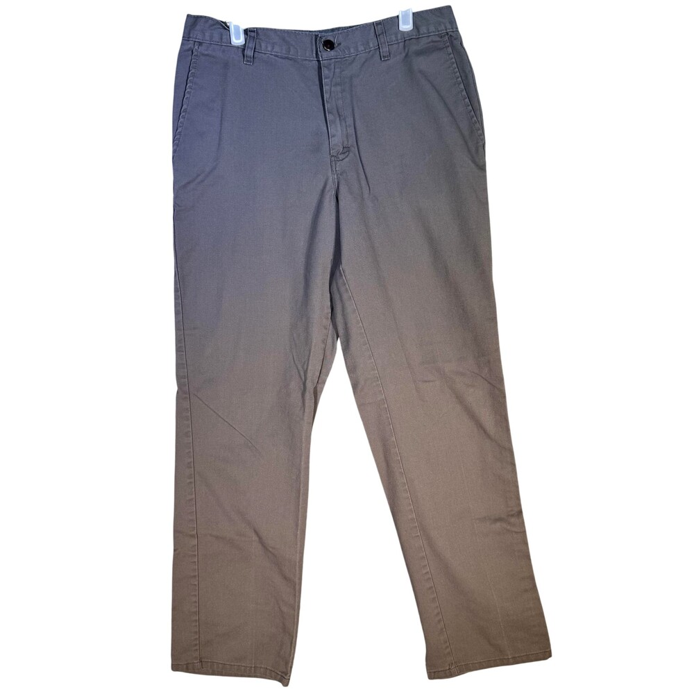 Dickies Pants Mens 33x32 Taupe Work Chino Straight Leg Zip Fly Flat Front